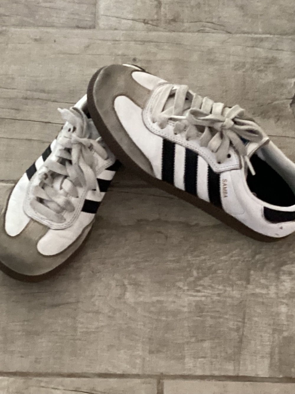 White with black stripe adidas SAMBAS sneakers shoes 5